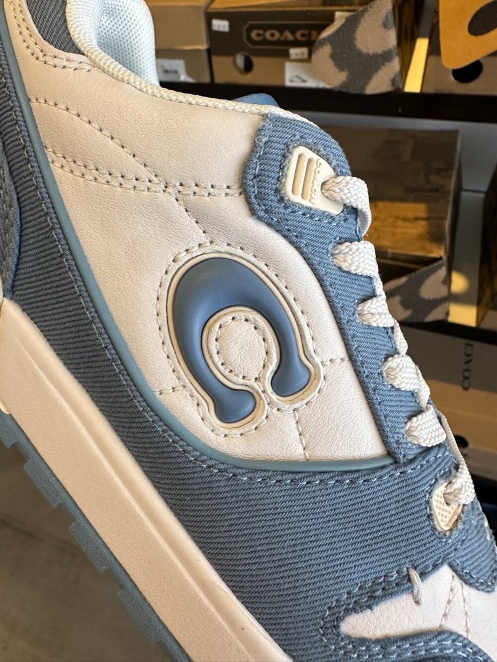 NIB! Rare! Coach CBN96 Men's Soho Sneaker In Dust Blue Size US9/ EUR42 - Picture 3 of 11